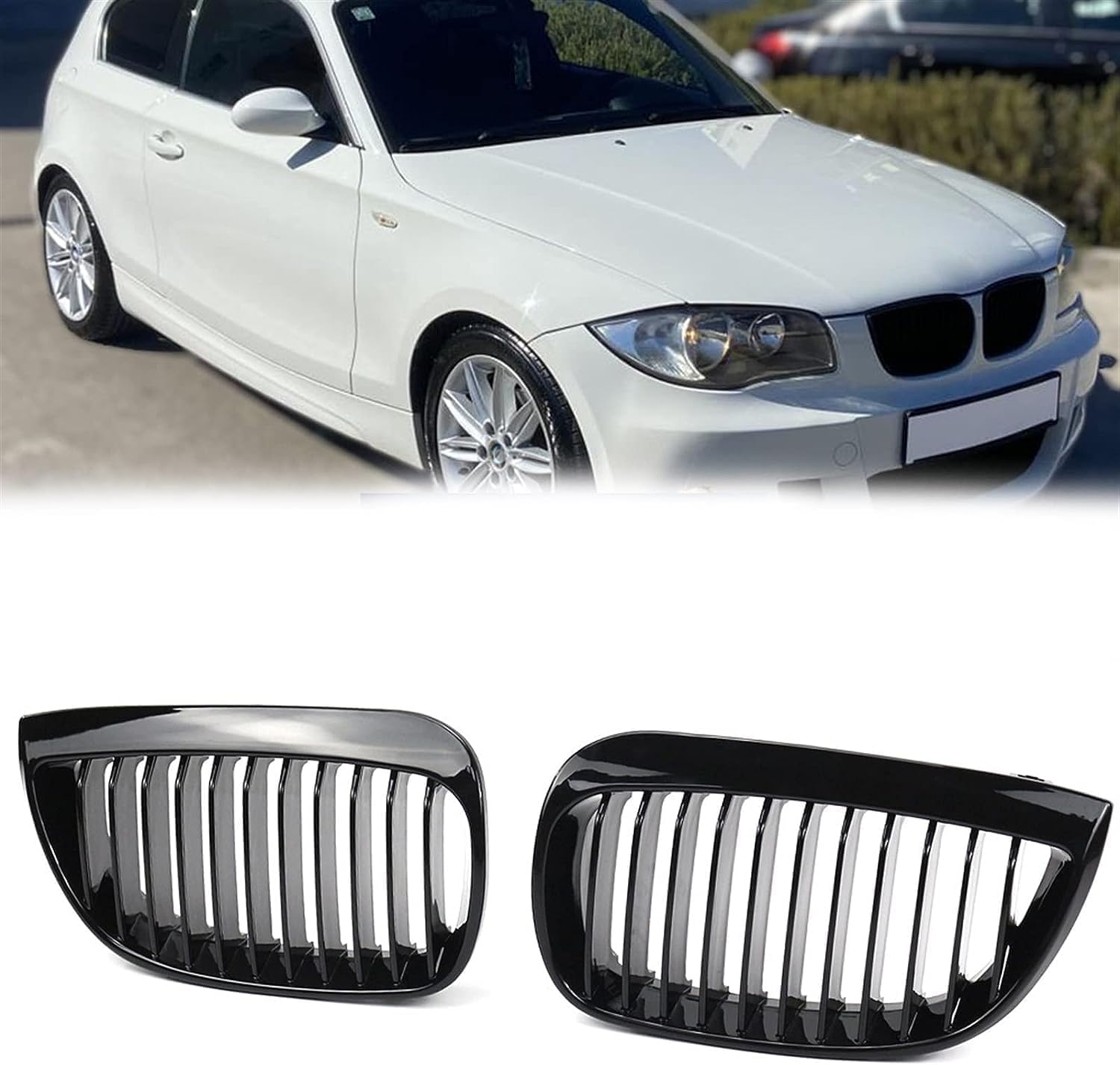 für BMW 1 Series E81 E87 2003 2004 2005 2006 2007 Autokühler-Frontgrill,Frontstoßstange,Racing-Kühlergrill,Modifikationszubehör,Frontgrill von ZzYyyJie