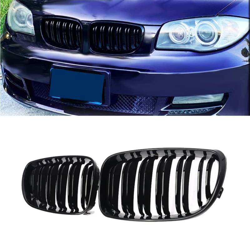 für BMW E81 E87 E88 E82 M Coupe 2008-2011 Autokühler-Frontgrill,Frontstoßstange,Racing-Kühlergrill,Modifikationszubehör,Frontgrill von ZzYyyJie