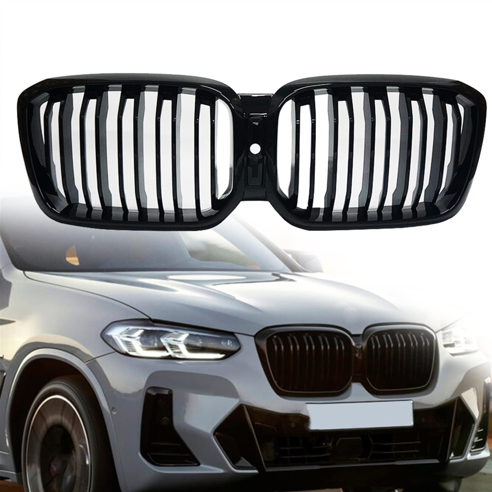 für BMW X3 G01 X4 G02 2022 2023 Autokühler-Frontgrill,Frontstoßstange,Racing-Kühlergrill,Modifikationszubehör,Frontgrill von ZzYyyJie