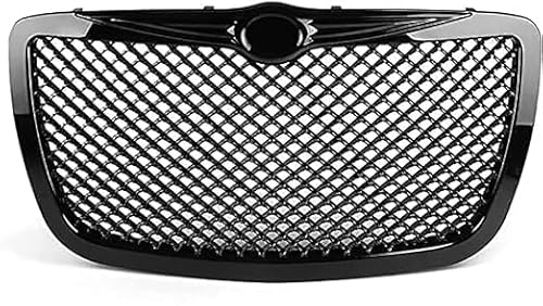 für Chrysler 300/300C 2005-2010 Autokühler-Frontgrill,Frontstoßstange,Racing-Kühlergrill,Modifikationszubehör,Frontgrill,A-Black von ZzYyyJie