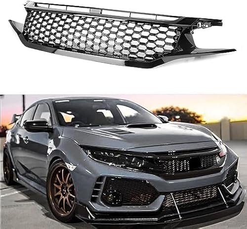 für Civic 2016 2017 2018 Autokühler-Frontgrill,Frontstoßstange,Racing-Kühlergrill,Modifikationszubehör,Frontgrill von ZzYyyJie