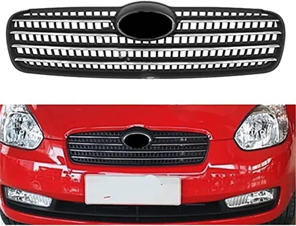 für Hyundai Accent 2005-2010 Autokühler-Frontgrill,Frontstoßstange,Racing-Kühlergrill,Modifikationszubehör,Frontgrill von ZzYyyJie