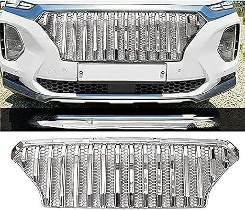 für Hyundai Santafe Santa FE 2018 2019 2020 Autokühler-Frontgrill,Frontstoßstange,Racing-Kühlergrill,Modifikationszubehör,Frontgrill,B-Silver von ZzYyyJie