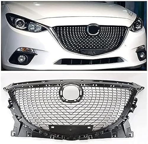 für Mazda 3 2014 2015 2016 Autokühler-Frontgrill,Frontstoßstange,Racing-Kühlergrill,Modifikationszubehör,Frontgrill von ZzYyyJie