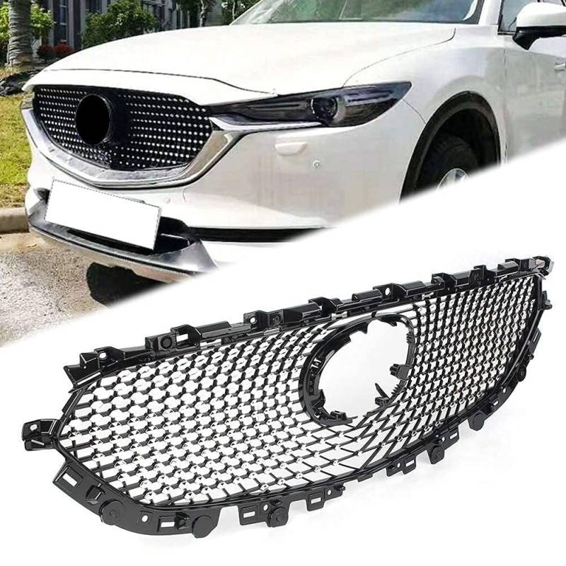 für Mazda Cx-5 Cx5 2017-2019 Autokühler-Frontgrill,Frontstoßstange,Racing-Kühlergrill,Modifikationszubehör,Frontgrill von ZzYyyJie