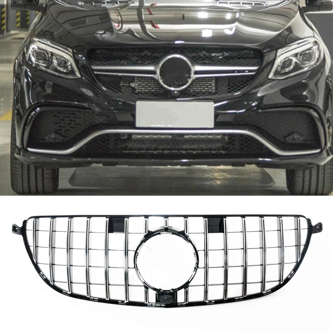 für Mercedes Benz AMG W166 GLE63 SUV GLE63 Autokühler-Frontgrill,Frontstoßstange,Racing-Kühlergrill,Modifikationszubehör,Frontgrill von ZzYyyJie