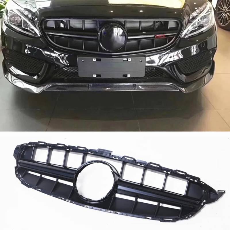 für Mercedes Benz C Class W205 C250 C300 2014-2018 Autokühler-Frontgrill,Frontstoßstange,Racing-Kühlergrill,Modifikationszubehör,Frontgrill von ZzYyyJie