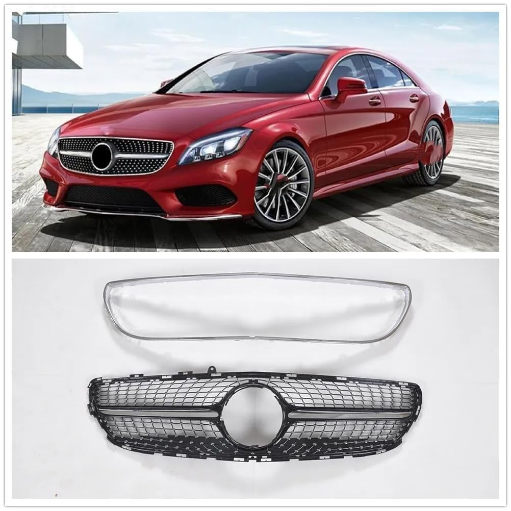 für Mercedes Benz CLS Class W218 2014-2018 Autokühler-Frontgrill,Frontstoßstange,Racing-Kühlergrill,Modifikationszubehör,Frontgrill von ZzYyyJie