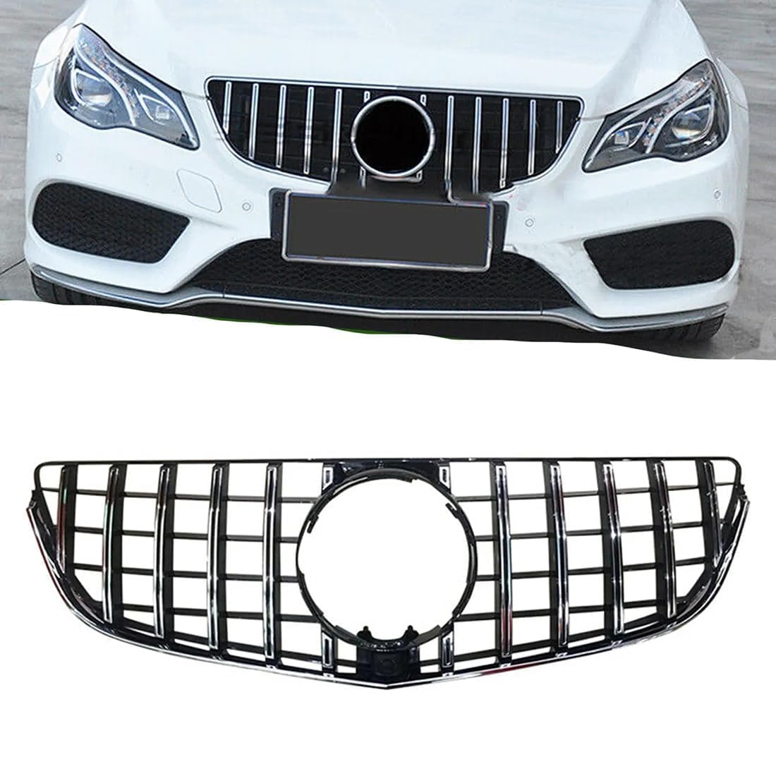 für Mercedes Benz E Coupe C207 A207 W207 2014-2017 Autokühler-Frontgrill,Frontstoßstange,Racing-Kühlergrill,Modifikationszubehör,Frontgrill von ZzYyyJie