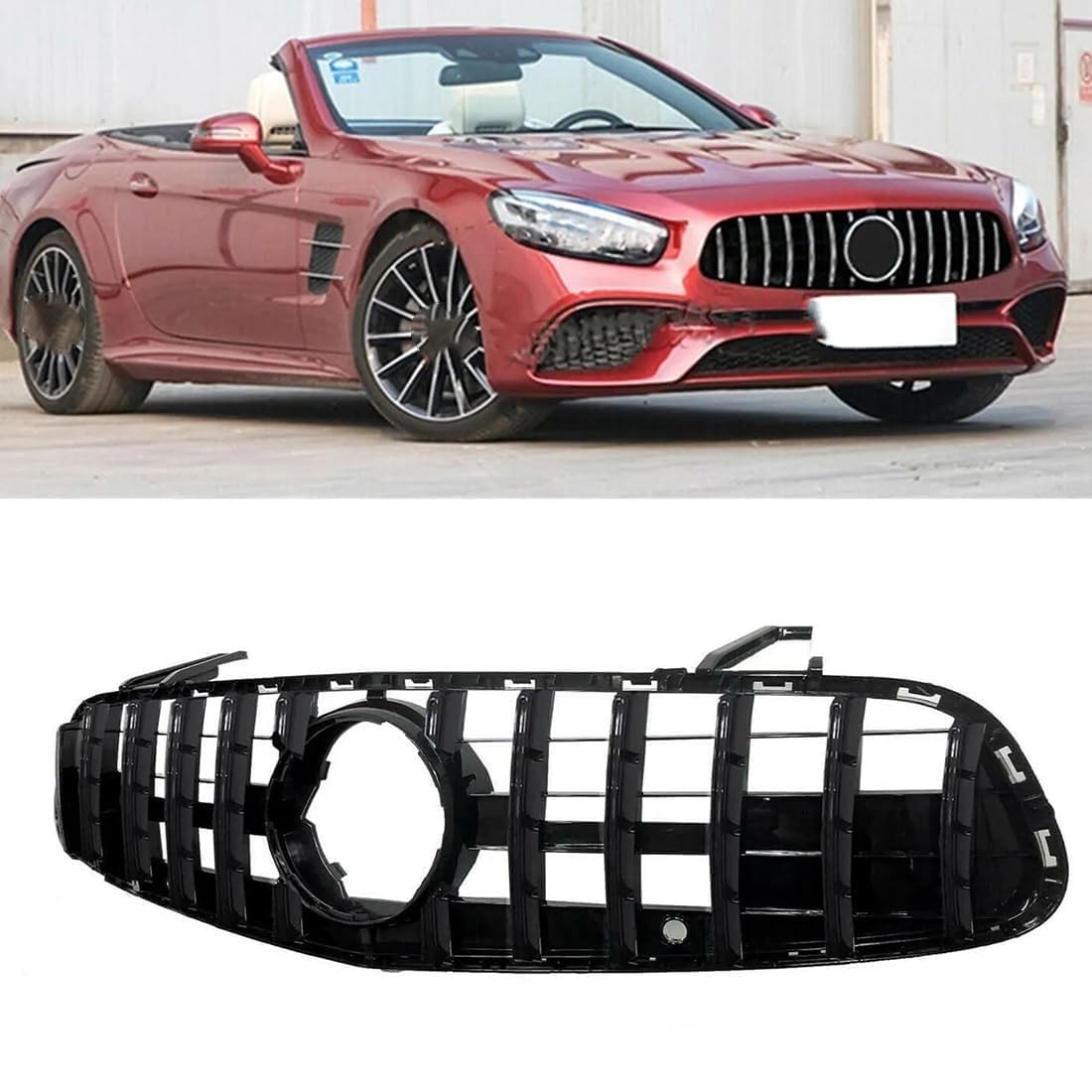 für Mercedes Benz R231 SL550 SL63 2017+ Autokühler-Frontgrill,Frontstoßstange,Racing-Kühlergrill,Modifikationszubehör,Frontgrill von ZzYyyJie