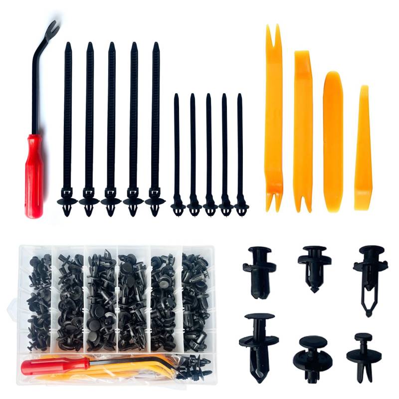 Zzcy 165 Stück Plastik Clips Kfz Auto Befestigung Clips Stoßstangen Plastikklips Set Auto Türplatte Schnappt Set Kfz Werkzeug 6 Arten Türverkleidung Klammern und Kabelbinder von Zzcy