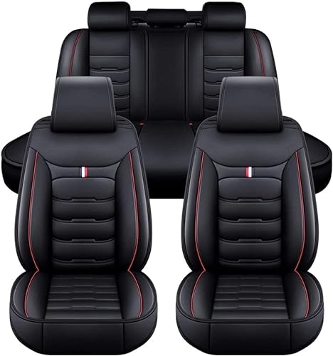 Zzddlsm Sitzbezüge Autos für BMW X5 E53 X5 E70 X5M E70 X5 F15 X5 M50d F15 X5M F85, kompatibel mit Seitenairbag weich, bequem, atmungsaktiv, Schutz für Autositze 5 Sitze,B/Red von Zzddlsm