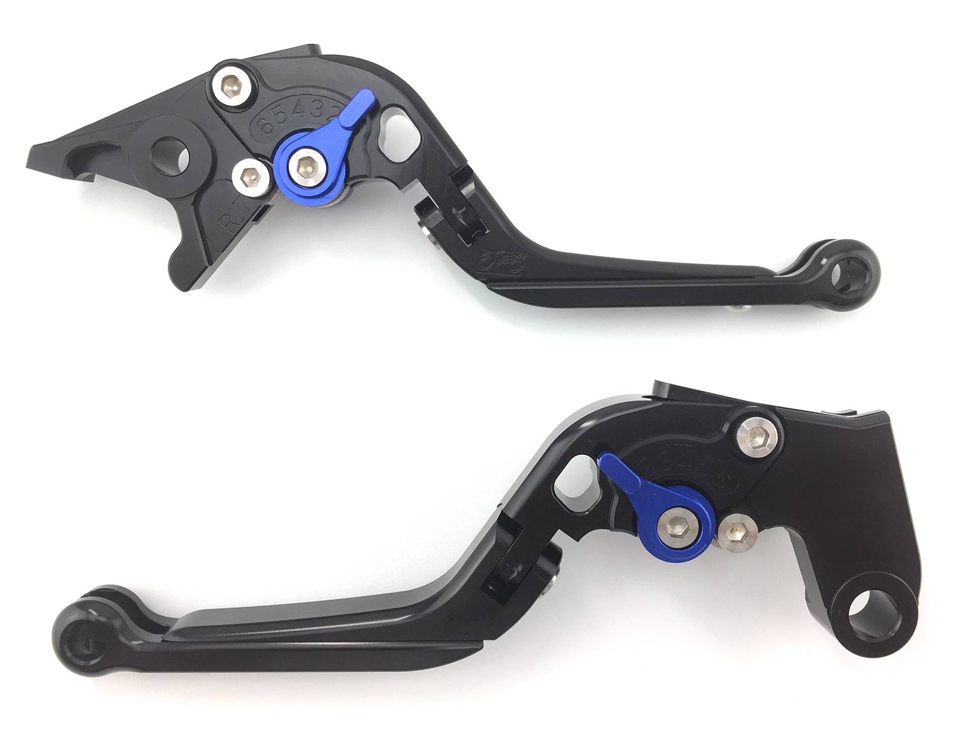 avdb-Moto 1 Paar verstellbare und klappbare Hebel aus eloxiertem Aluminium kompatibel mit GSXR 750 2000-2003, GSX-R 600 K1 K2 K3 2001 02 2003 (schwarz/blau) von aVDB