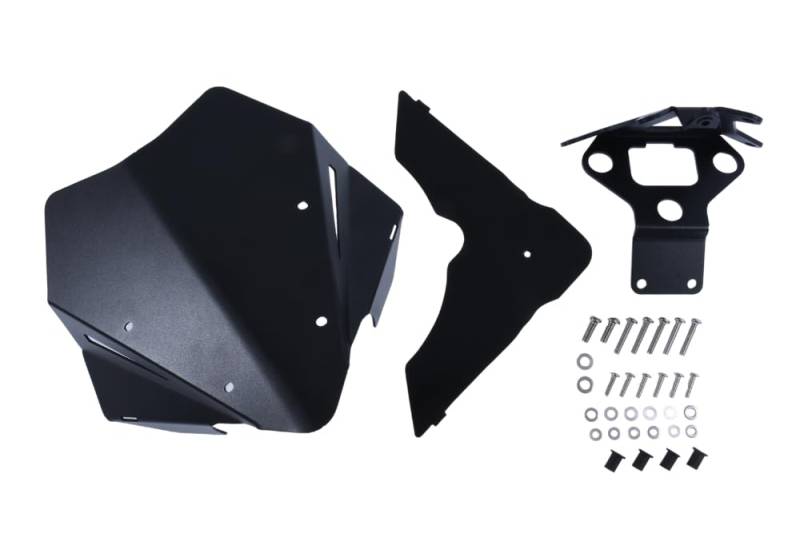 avdb-Moto Windschild/Windschutzscheibe kompatibel mit Ducati Monster 937 2021-2024, Monster + 2021-2024, Monster 937 SP 2023-2024 aus Aluminium (Schwarz) von aVDB