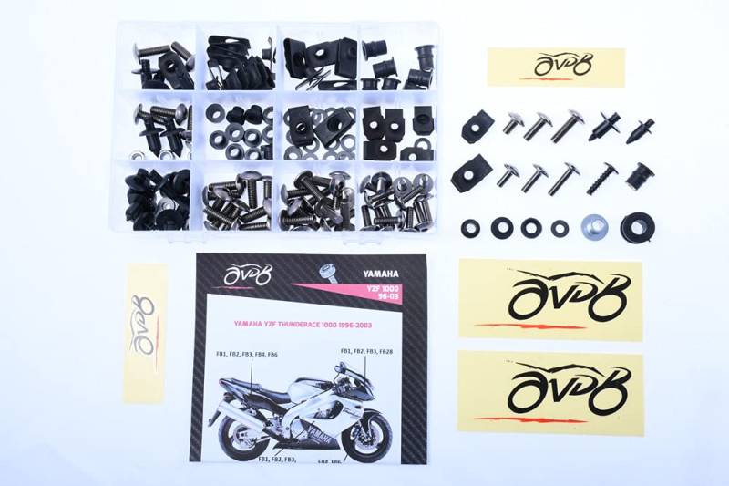 avdb-Moto kit Schrauben AVDB komplette Verkleidungsmontage kompatibel mit YZF Thunderace 1000 1996-2003 (Grau/Titan) von aVDB