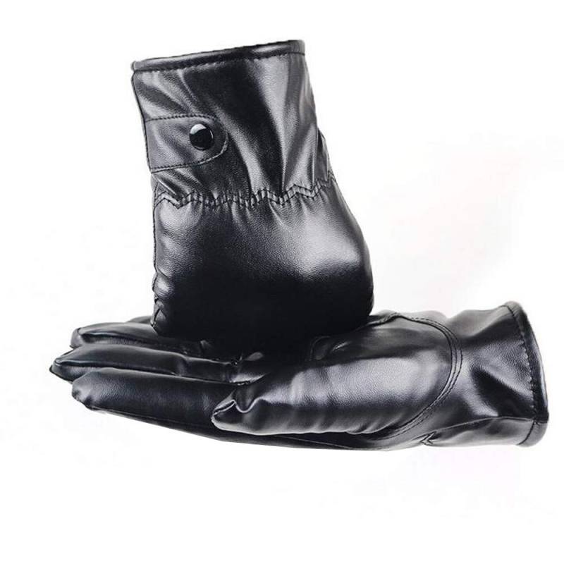 aaSccex Fäustling Winter Warme Mode Weihnachten Frauen Schwarz Weiche Geschenk Dame Handschuhe Handschuhe Blaue Handschuhe Kunstleder (Black #1, One Size) von aaSccex