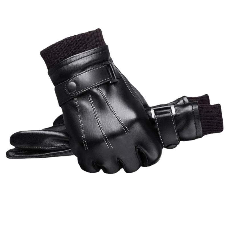 aaSccex Fäustling Winter Warme Mode Weihnachten Frauen Schwarz Weiche Geschenk Dame Handschuhe Handschuhe Blaue Handschuhe Kunstleder (Black #3, One Size) von aaSccex