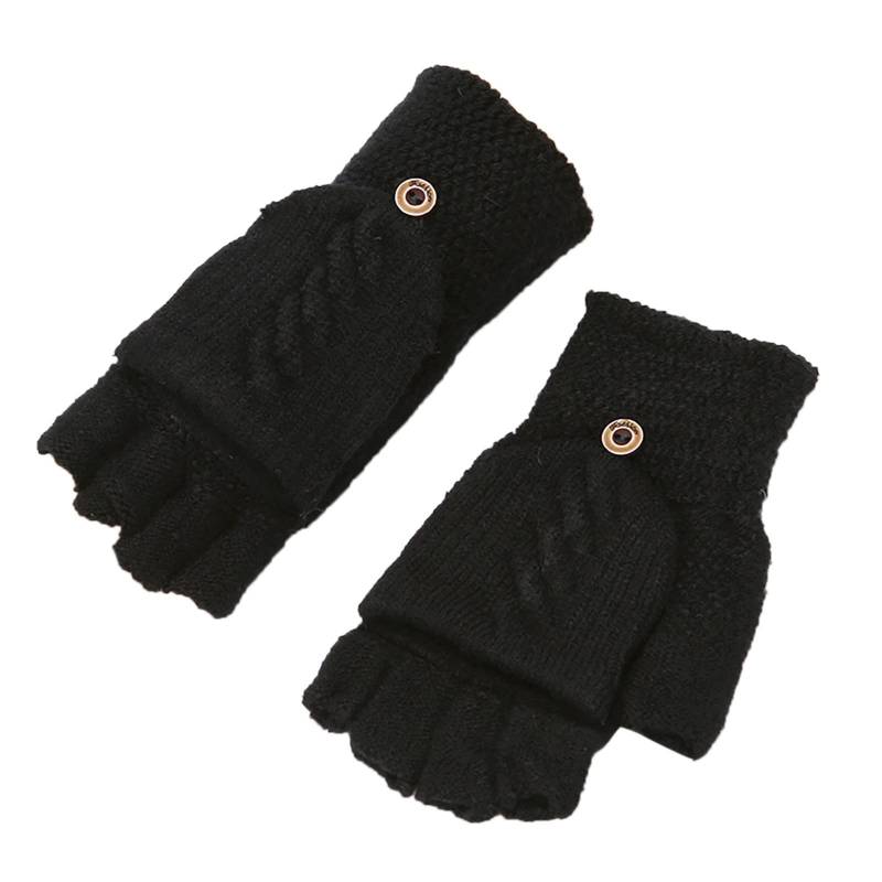 aaSccex Knitted Gloves Thickened and Velvet Screen Cycling Cold Proof Plush Couple's Warm Woolen Gloves Hochzeit Schmuck Braut (Black-4, One Size) von aaSccex