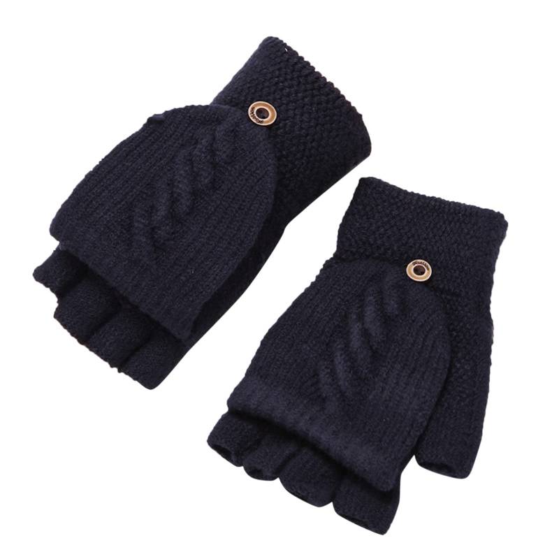 aaSccex Knitted Gloves Thickened and Velvet Screen Cycling Cold Proof Plush Couple's Warm Woolen Gloves Hochzeit Schmuck Braut (Navy-4, One Size) von aaSccex