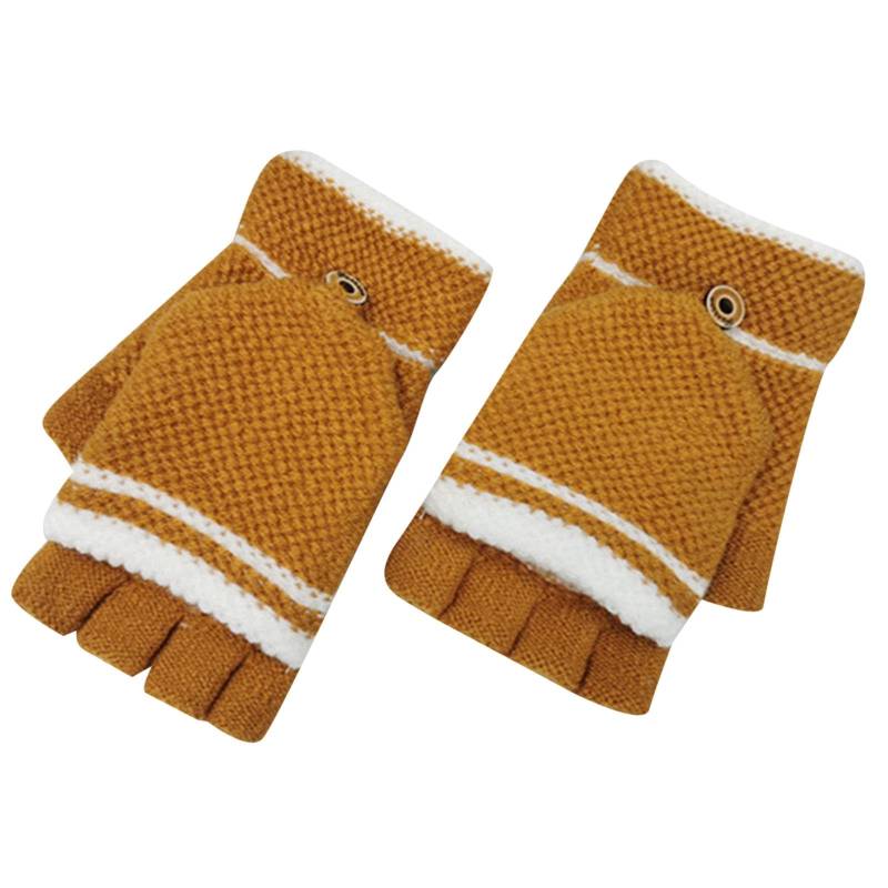 aaSccex Knitted Gloves Thickened and Velvet Screen Cycling Cold Proof Plush Couple's Warm Woolen Gloves Hochzeit Schmuck Braut (Orange-1, One Size) von aaSccex