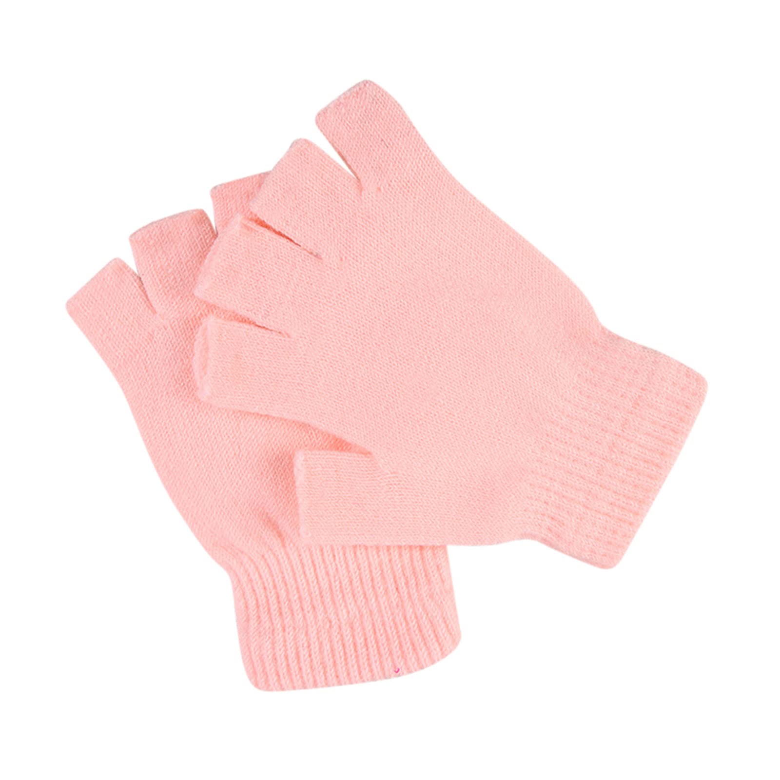 aaSccex Knitted Gloves Thickened and Velvet Screen Cycling Cold Proof Plush Couple's Warm Woolen Gloves Hochzeit Schmuck Braut (Pink-2, One Size) von aaSccex