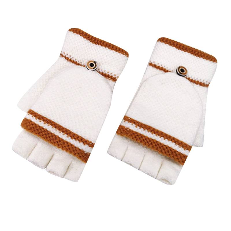 aaSccex Knitted Gloves Thickened and Velvet Screen Cycling Cold Proof Plush Couple's Warm Woolen Gloves Hochzeit Schmuck Braut (White-1, One Size) von aaSccex