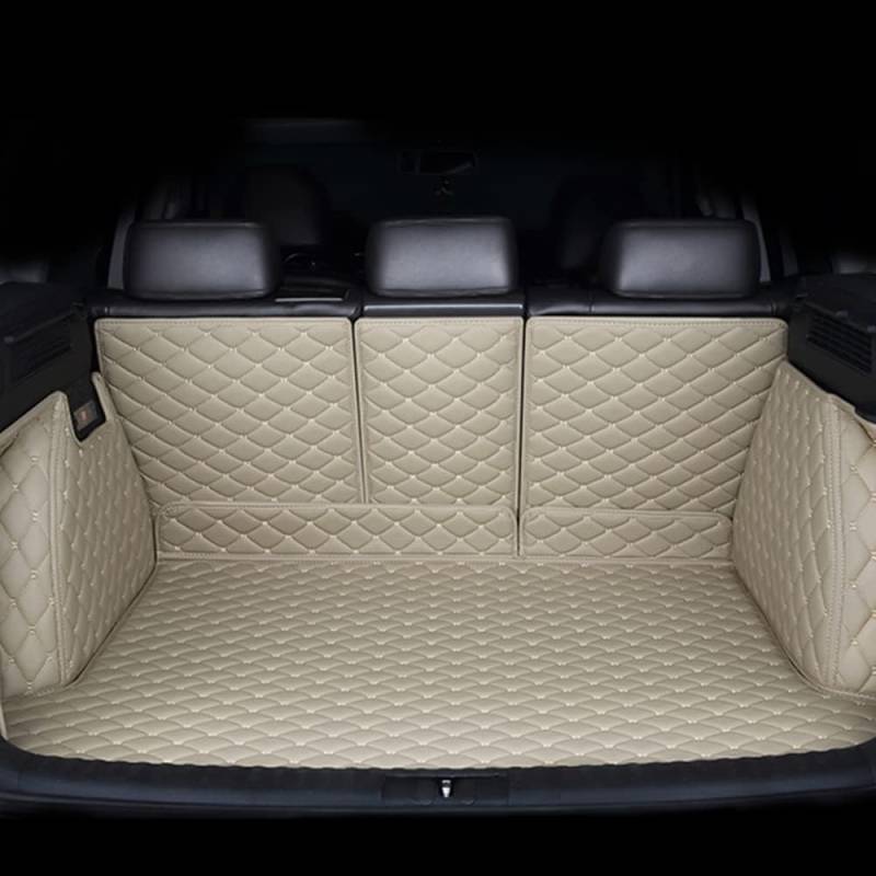 Auto Leder Kofferraummatte für BMW X7 7 Seats 2019-2023, VollstäNdige Einkreisung Kofferraum schutzmatte Auto Leder Kofferraumwanne Antirutschmatte,B Beige von abrupt