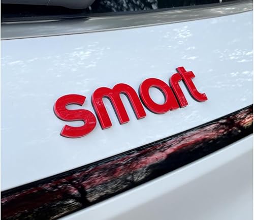 Logo Auto Emblem für Smart forfour fortwo, Abzeichen Logo Buchstaben Wort Emblem Aufkleber, Zeichen Emblem Logo Abzeichen Sticker Abziehbilder,A Red von abrupt