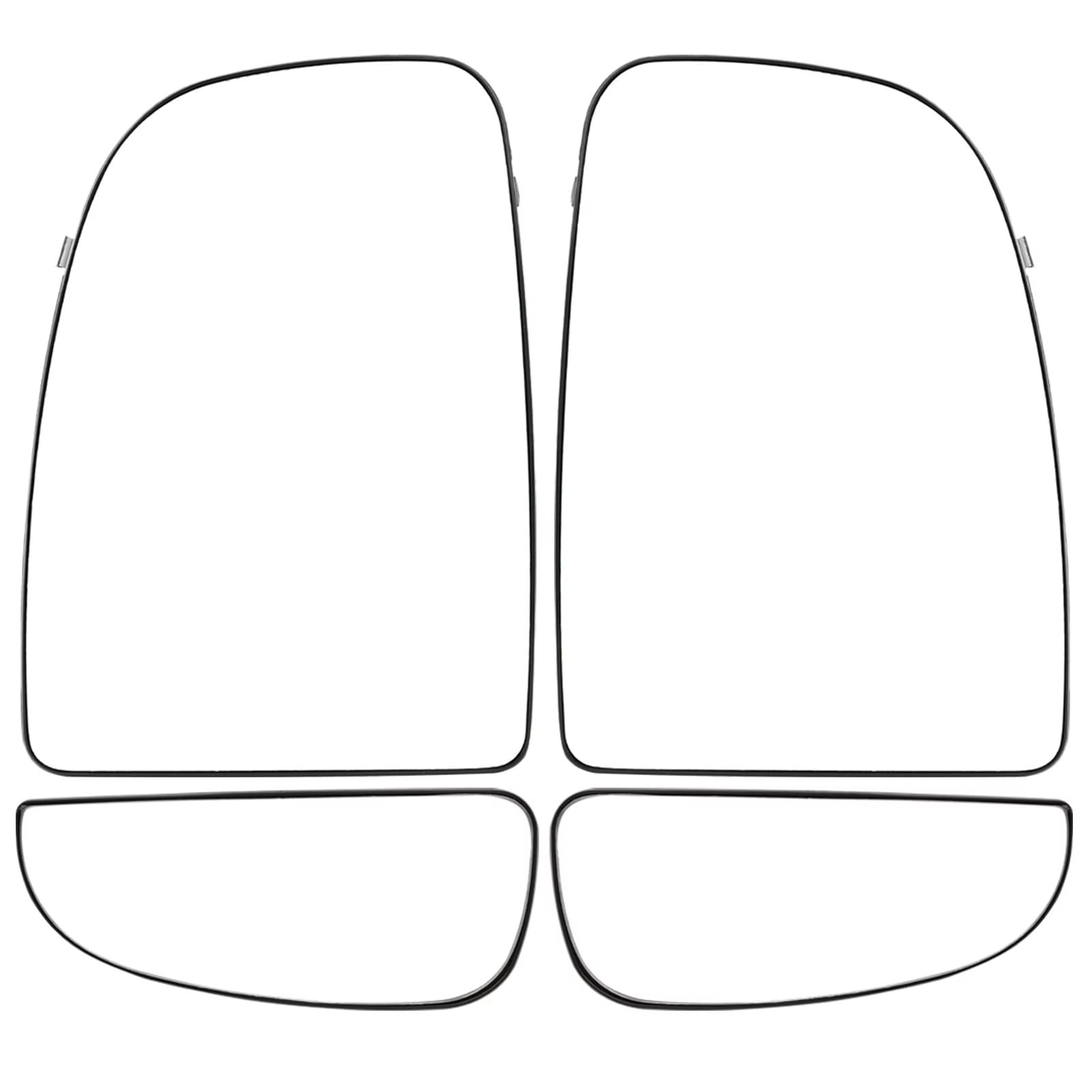Kompatibel Mit Citroen Für Relay Der Dritten Generation 2006–2023, Linkes Und Rechtes Außenspiegelglas, Beheizt, Fahrer-/Beifahrerseite, Autoteile(Upper Lower L anf R) von abywrpagg
