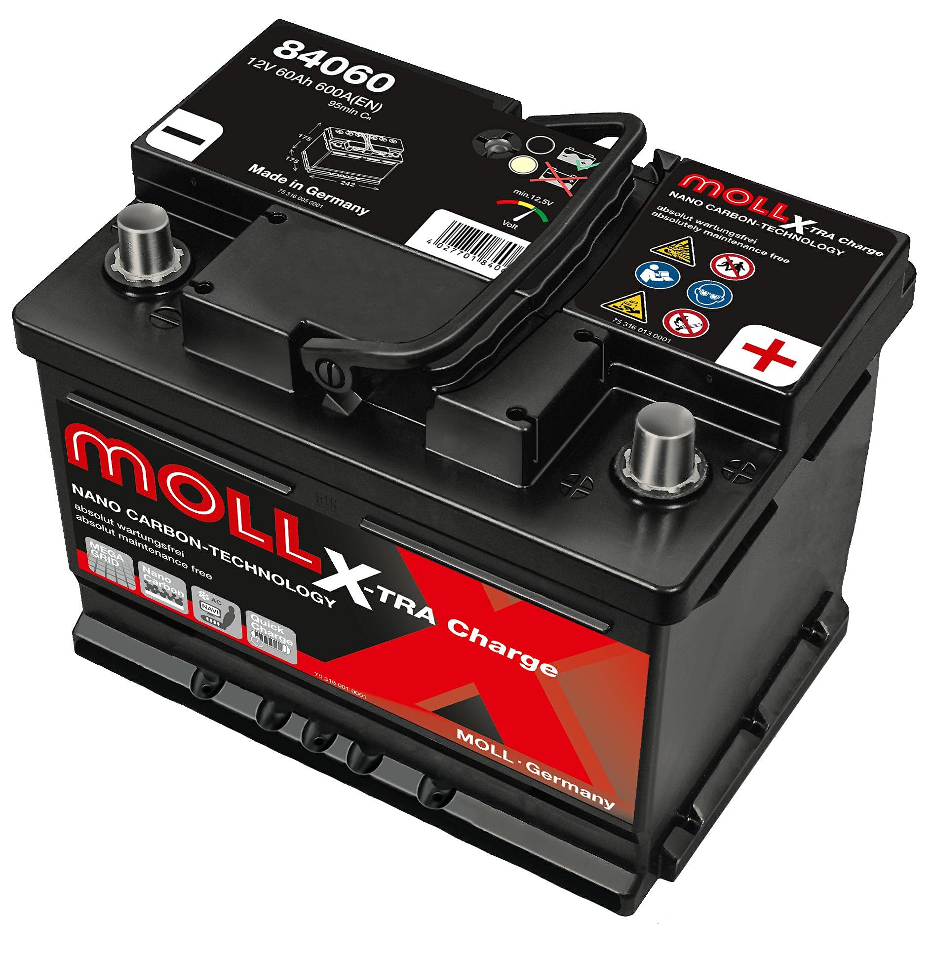 MOLL 84060 XTRA Charge Starterbatterie 12V 60Ah von accuzentrale