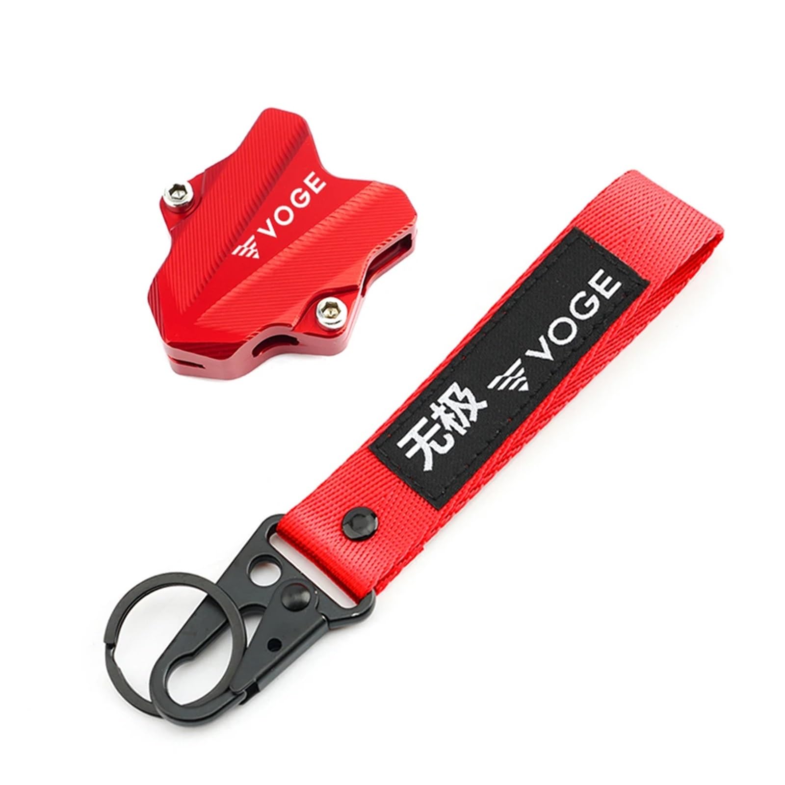 Schlüsselgehäuse für Motorräder Für VOGE 525R 250RR 300RR 300AC 500AC 650DS 250 300 RR 500 AC Motorradzubehör CNC-Schlüsselanhänger + Schlüsselhüllen-Anzug(1 set Red Cover) von acgfifj