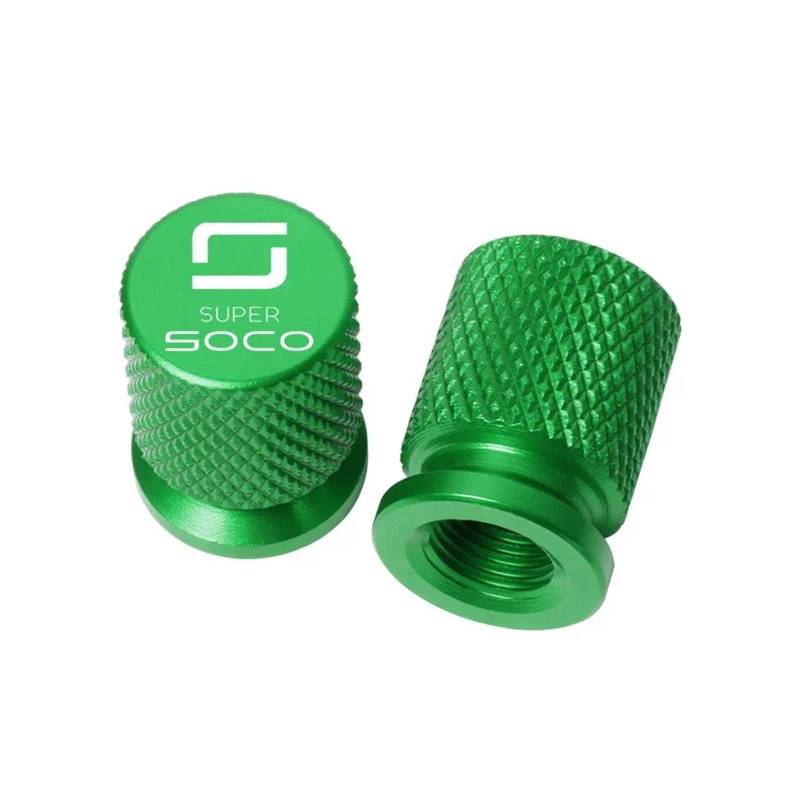 Motorrad-Ventilschaftkappe Für Super SOCO CPx CUmini CUx TC 50 Wanderer TCMax Motorradzubehör CNC-Aluminium-Reifenventil-Luftanschlussschaft-Abdeckkappen(Green) von actuion