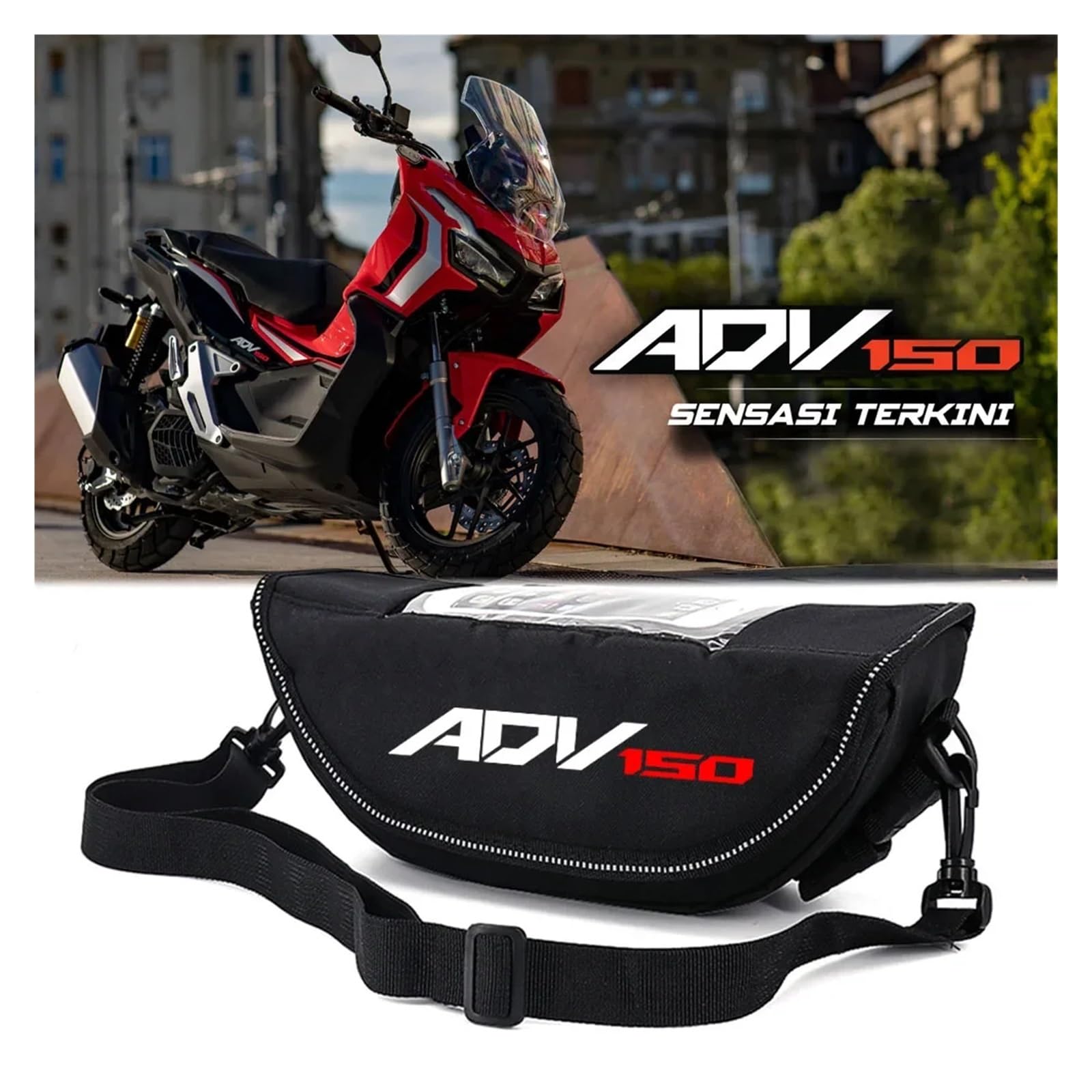 ahsdks Fahrradtasche Rahmen Wasserdicht Rahmentasche Bike Für Adv150 Adv350 Tasche Moderne wasserdichte Motorrad-Lenker-Reise-Navigationstasche(B) von ahsdks