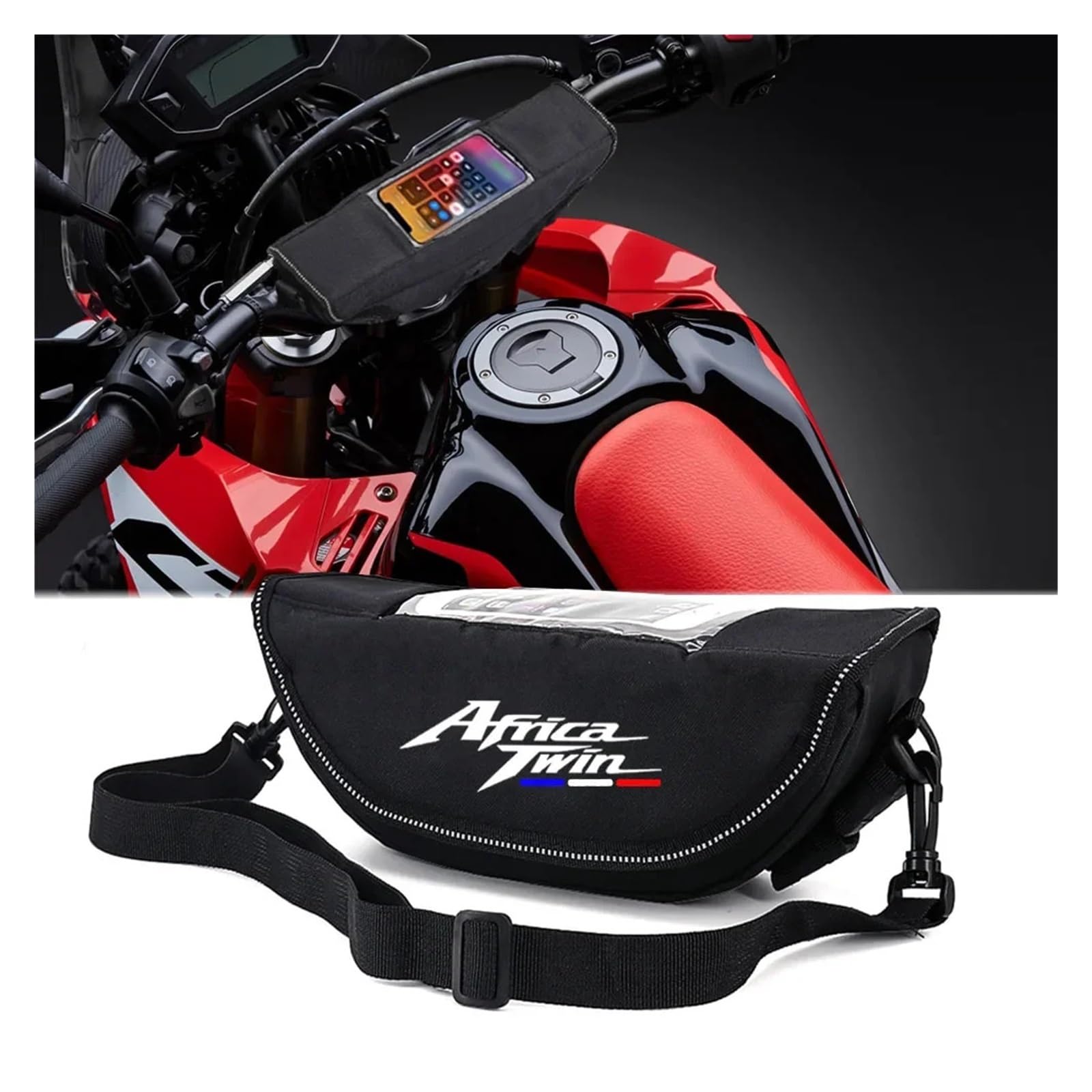 ahsdks Fahrradtasche Rahmen Wasserdicht Rahmentasche Bike Für Africa Twin CRF 1100 L CRF1100 CRF1000L ADV CRF1100L Adventure Sports Motorrad-Lenkrad-Navigationstasche, Lenkertasche(LOLG 1) von ahsdks