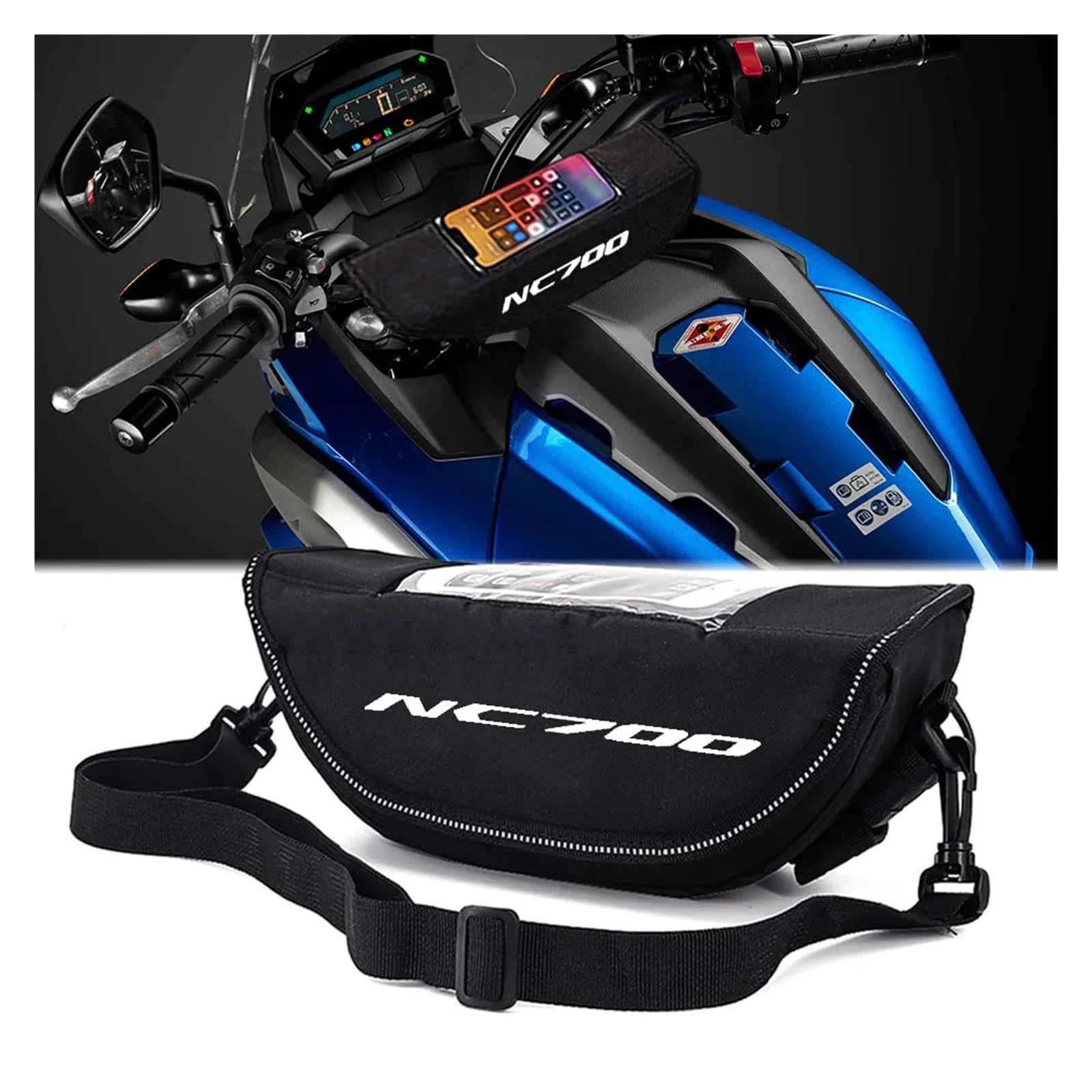 ahsdks Fahrradtasche Rahmen Wasserdicht Rahmentasche Bike Für NC750X NC700X NC750 NC700 NC 750 700 X Staub- Und wasserdichte Motorrad-Lenkrad-Navigationstasche. Lenkertasche(1) von ahsdks