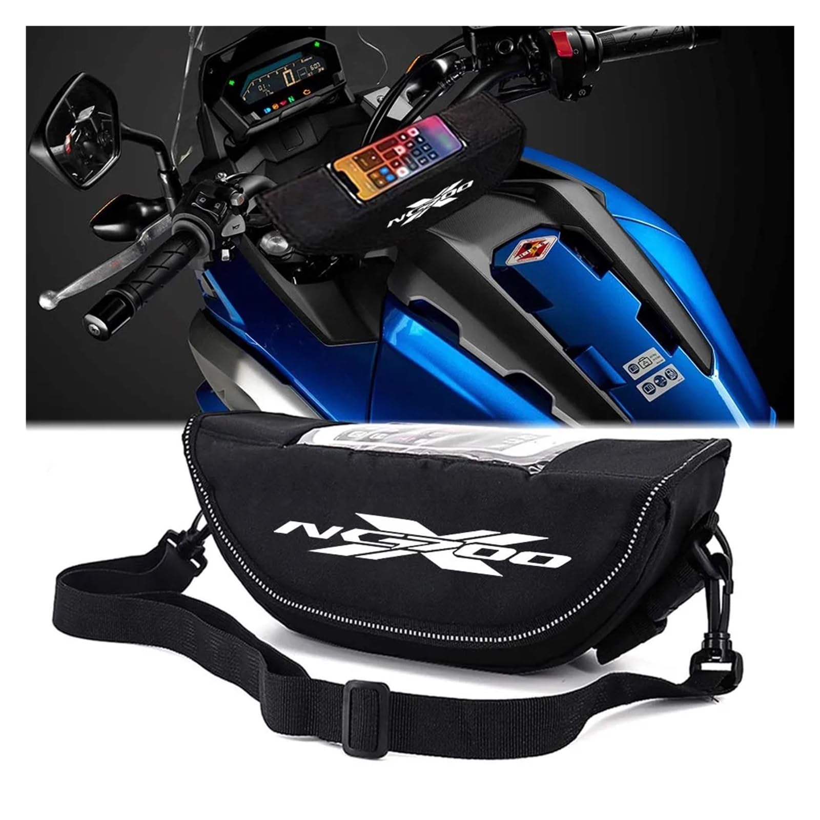 ahsdks Fahrradtasche Rahmen Wasserdicht Rahmentasche Bike Für NC750X NC700X NC750 NC700 NC 750 700 X Staub- Und wasserdichte Motorrad-Lenkrad-Navigationstasche. Lenkertasche(2) von ahsdks