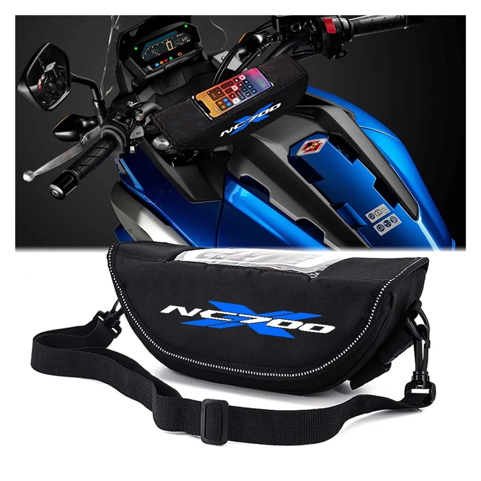 ahsdks Fahrradtasche Rahmen Wasserdicht Rahmentasche Bike Für NC750X NC700X NC750 NC700 NC 750 700 X Staub- Und wasserdichte Motorrad-Lenkrad-Navigationstasche. Lenkertasche(4) von ahsdks