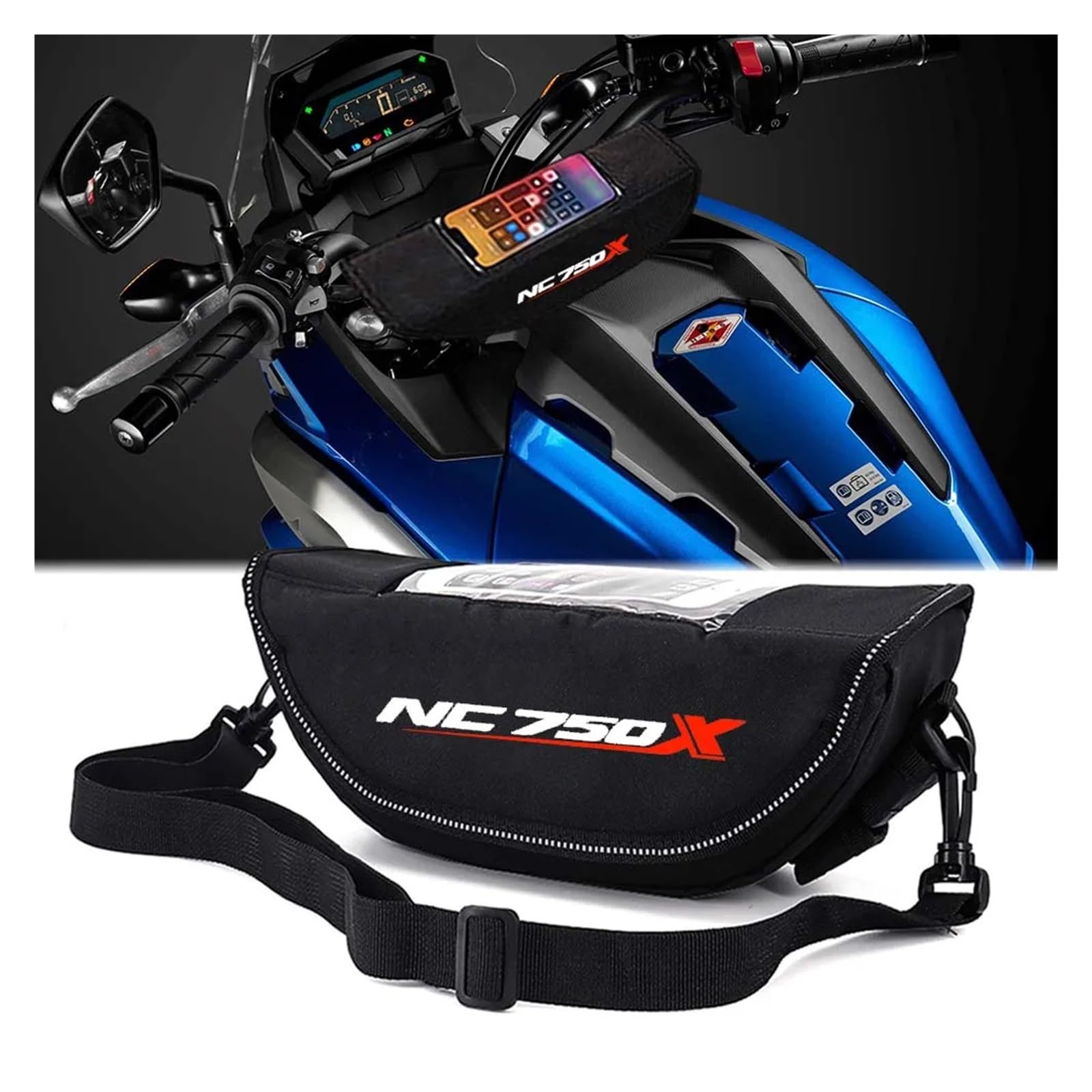 ahsdks Fahrradtasche Rahmen Wasserdicht Rahmentasche Bike Für NC750X NC700X NC750 NC700 NC 750 700 X Staub- Und wasserdichte Motorrad-Lenkrad-Navigationstasche. Lenkertasche(6) von ahsdks