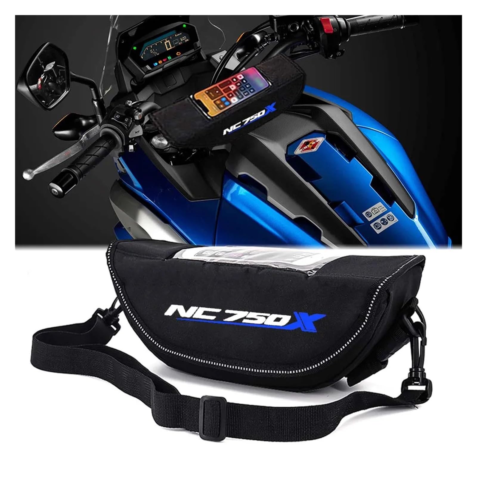 ahsdks Fahrradtasche Rahmen Wasserdicht Rahmentasche Bike Für NC750X NC700X NC750 NC700 NC 750 700 X Staub- Und wasserdichte Motorrad-Lenkrad-Navigationstasche. Lenkertasche(8) von ahsdks