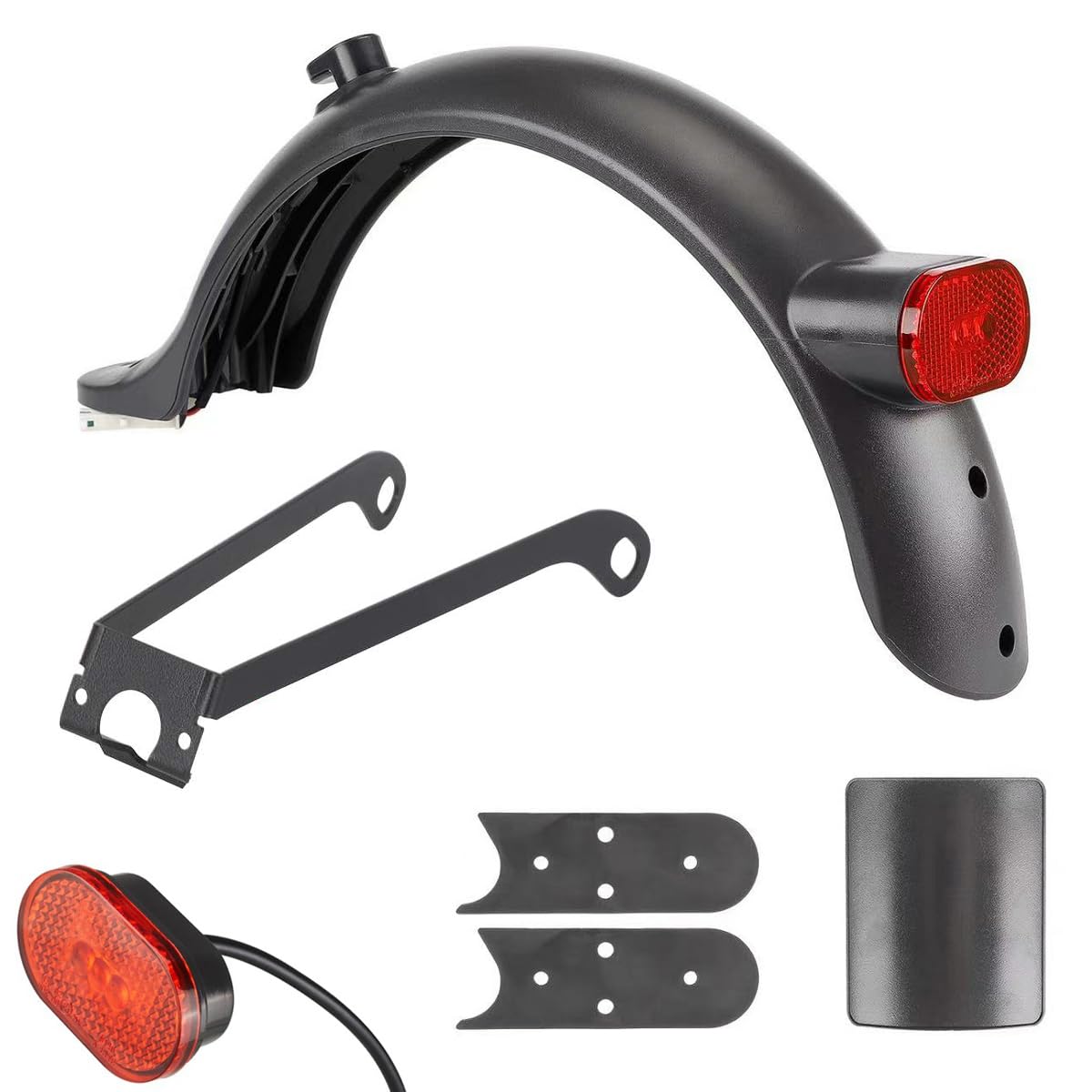 aibiku E Scooter Schutzblech Hinten für Xiaomi Elektroroller, mit Metallhalterung, Kennzeichenrahmen, Großem Rücklicht, hintere Kotflügel für Xiaomi M365/Pro/Pro 2/1S/Essential/Scooter 3 von aibiku