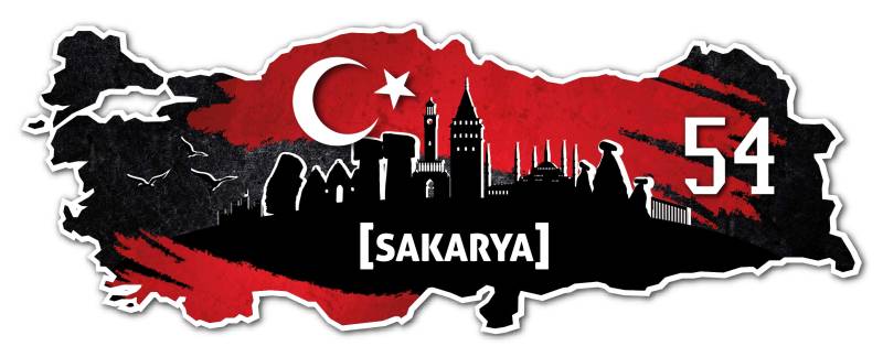 Aufkleber Sticker Türkei 54 Sakarya Motiv Fahne für Auto Motorrad Laptop Fahrrad von aina