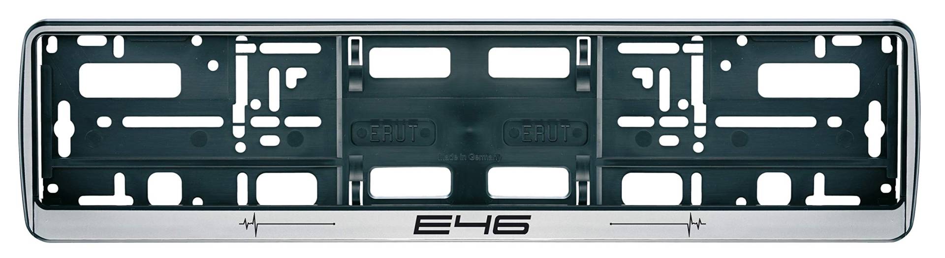 Auto Kennzeichenhalter in der Farbe Silber/Schwarz Nummernschildhalterung Auto, Nummernschildhalter E46 Puls 2 Stück von Aina