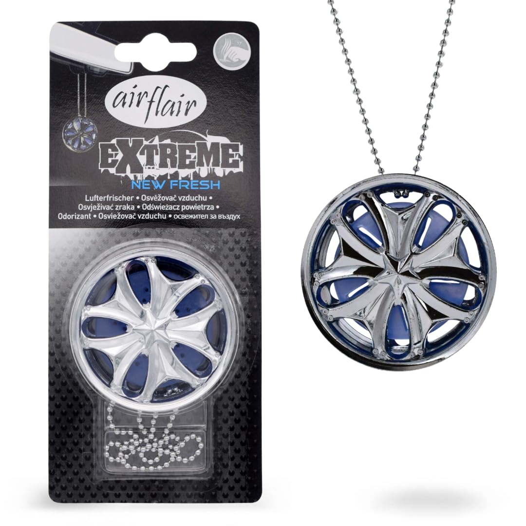 Airflair Lufterfrischer Chrom Rims (New Car) – Langanhaltender Auto Duft für den Rückspiegel – Auto Duft Innenraum mit angenehmem Dufterlebnis – Frischer Duftbaum Auto von airflair