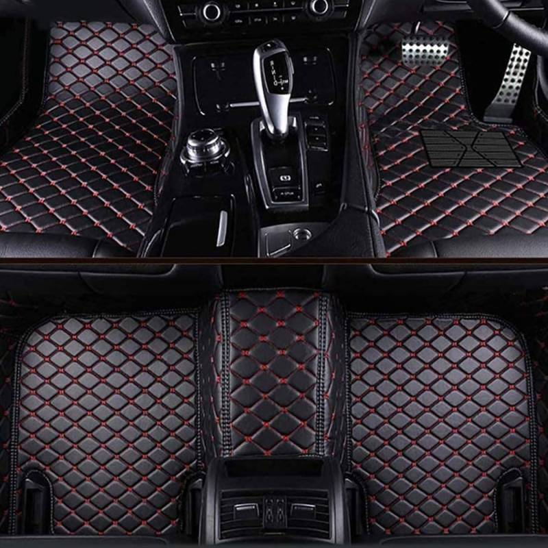 Auto Leder Fußmatten für Land Rover Range Rover Sport 2013-2017 7seats, Allwetterschutz Leder Fussmatten Vorne und Hinten Automatten Set,E von ajwqf