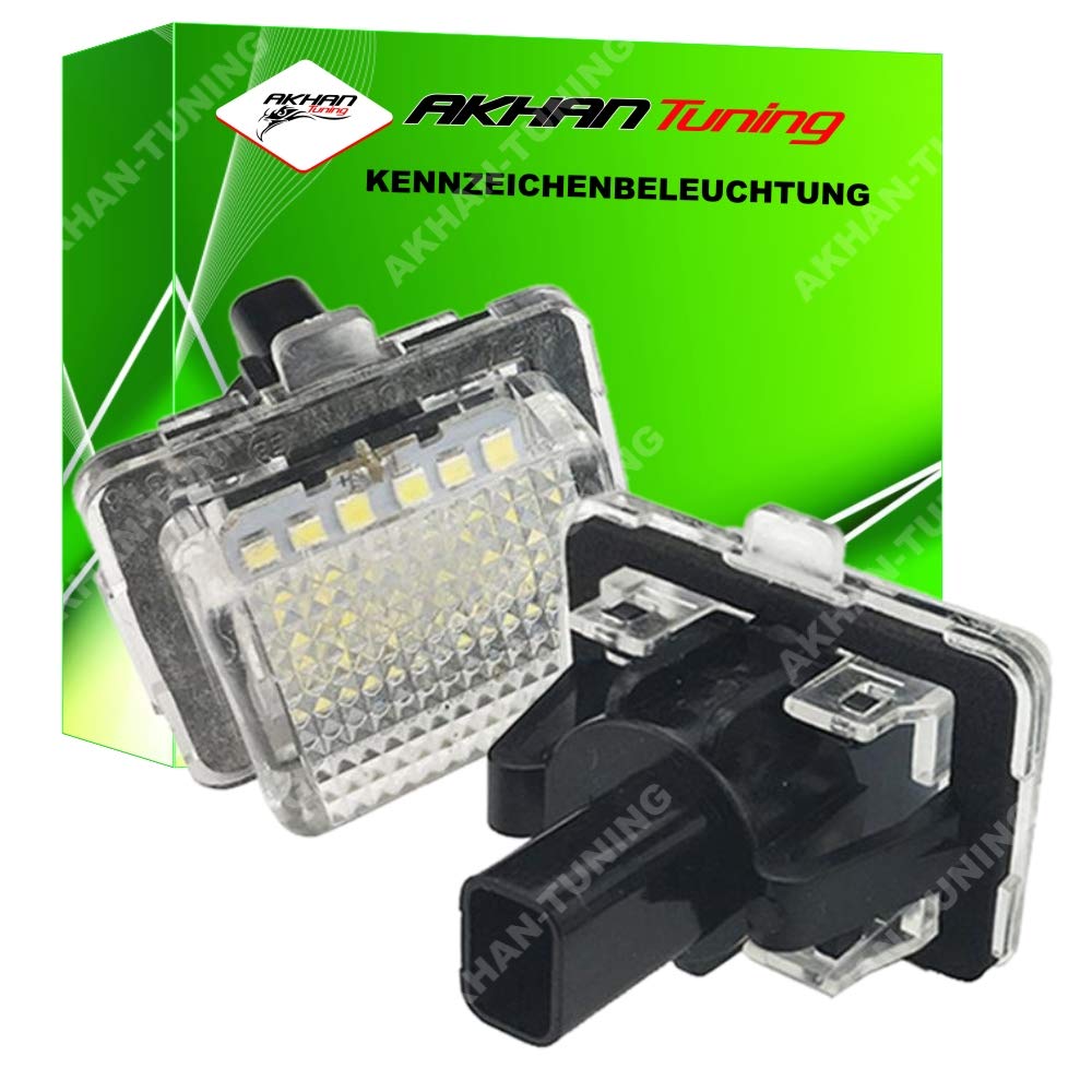 akhan KB412 - Fehlerfrei Kennzeichenbeleuchtung, Nummerschildbeleuchtung Xenon Weiß Plug&Play CanBus Kompatibel mit C204 W204 S204 C117 W216 C218 W212 C207 S212 W447 von akhan