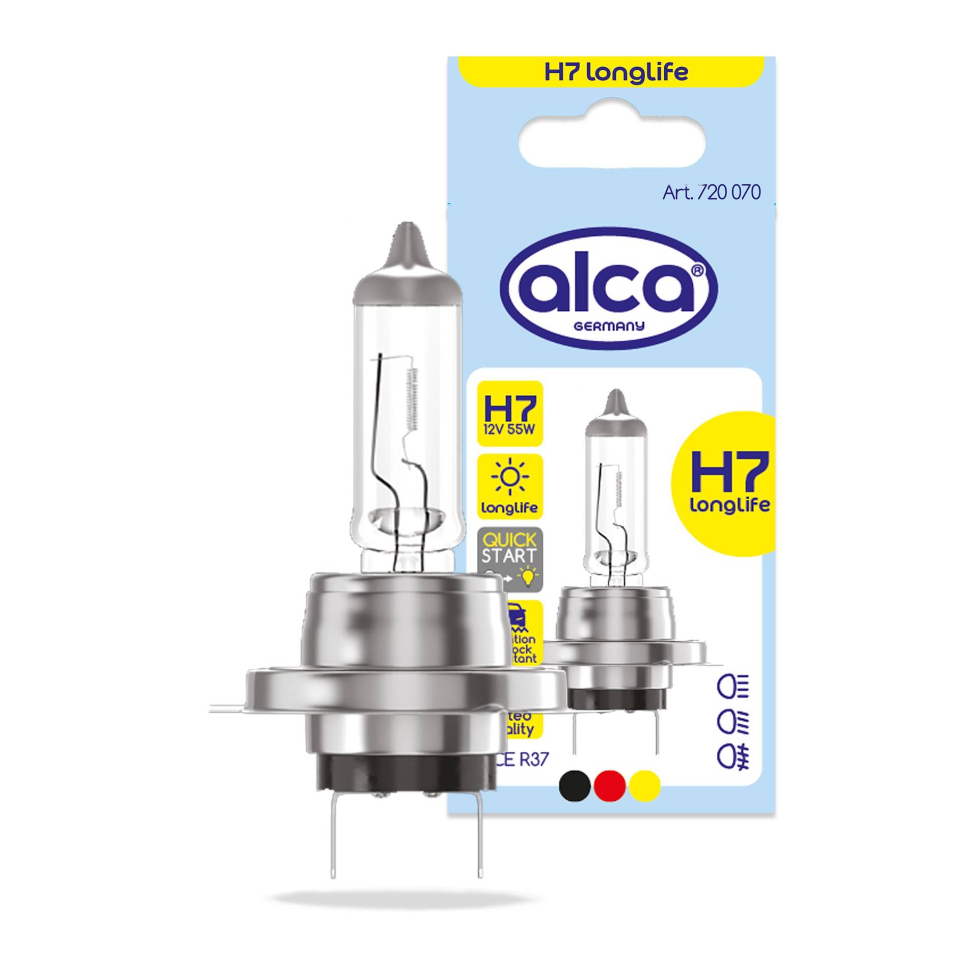 alca® Halogenlampe H7 Fahrzeuglampe Glühbirne Auto Leuchtmittel 12V 55W Sockel: Px26d von alca