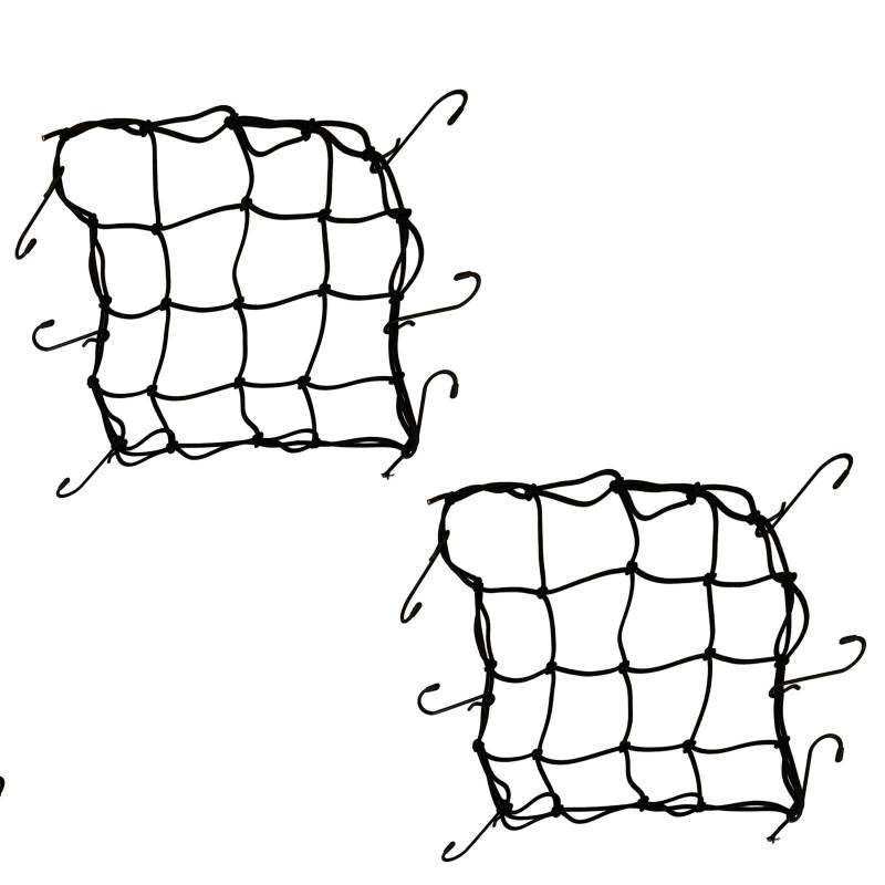 All-around24 Fahrrad Gepäcknetz 2 Stück für Fahrrad-Korb Sicherungsnetz Spannnetz mit 6 Haken Stretch-Netz für Befestigung Helm-Netz Gepäcktasche gepäckspanner gepäckspinne Gummizug (2 Stück) von all-around24