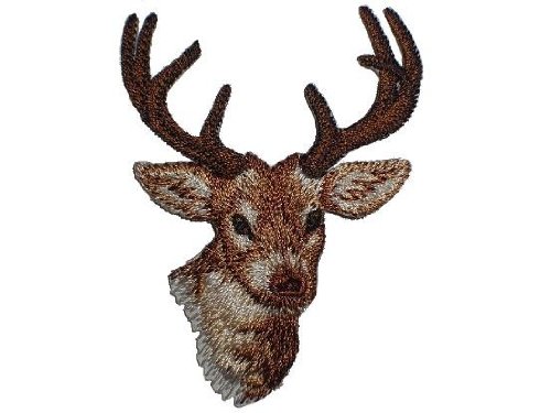 alles-meine.de GmbH Hirsch - 5,4 cm * 7,2 cm - Bügelbild/REH Waldtiere Rehe - Jagd Trachten - Aufnäher Applikation - Patch Aufbügler - Rehe Tracht - Hirsche - Waldtier - Elch K.. von alles-meine.de GmbH