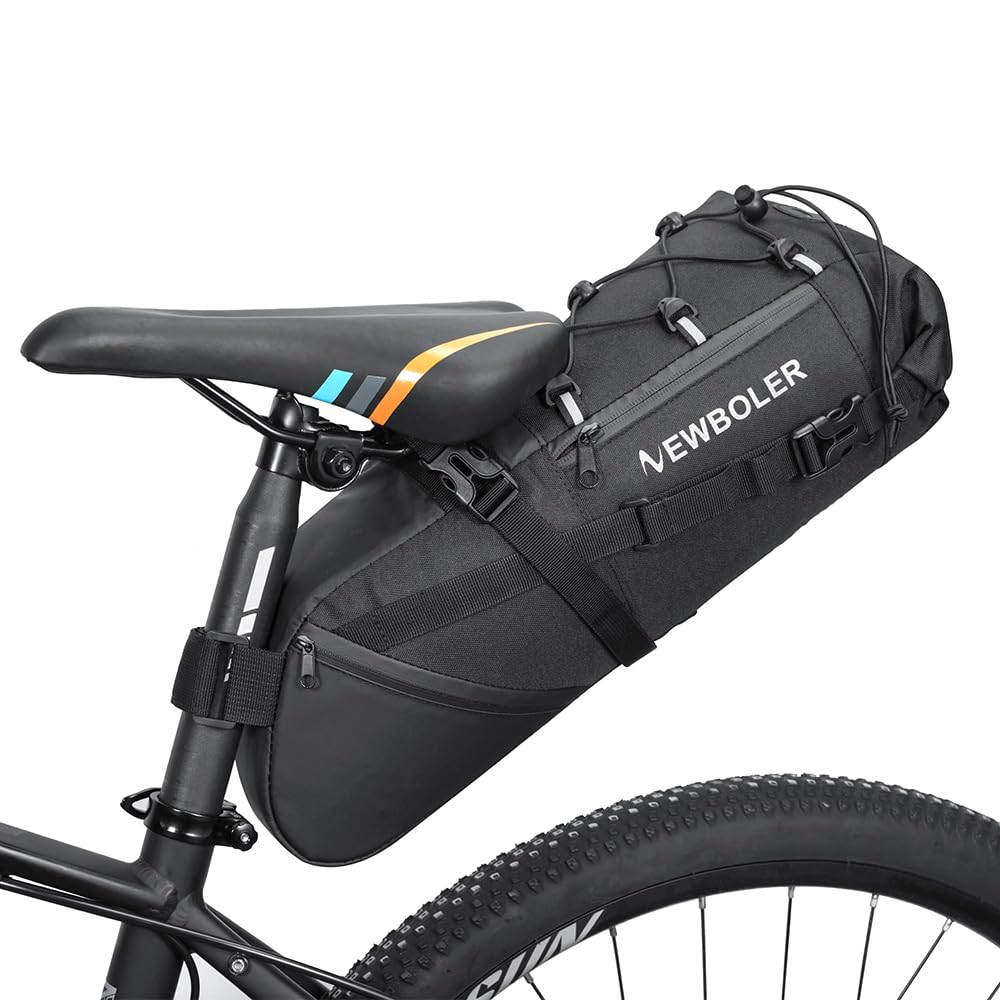 alouweekuky Fahrrad Satteltasche Wasserdicht, 10L Fahrradtasche Sattel Super Fester Halt, Fahrradtasche Sitztasche Aufbewahrungstasche für Outdoor Fahrräder Mountainbikes Rennräder von alouweekuky