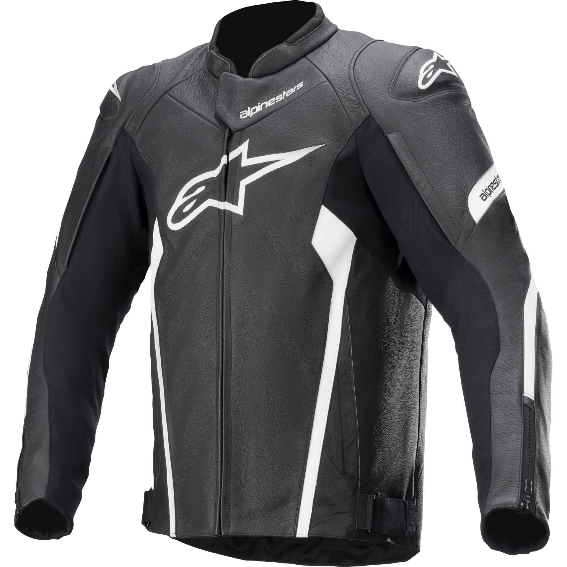 Alpinestars Faster V2 Lederjacke schwarz/weiß 50 Herren von alpinestars